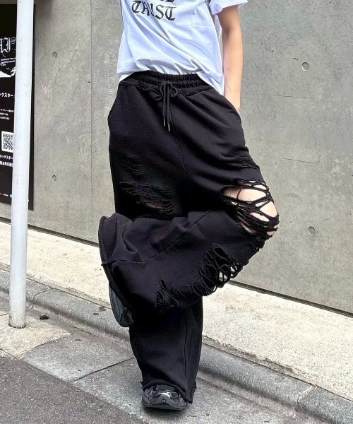 スウェットパンツ ジャージ 「nmtc +」damage sweat pants / 「エヌ