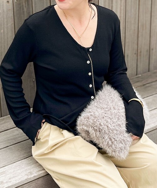 NOLLEY'S（ノーリーズ） カーディガン MY STANDARD ウォッシャブルリブ