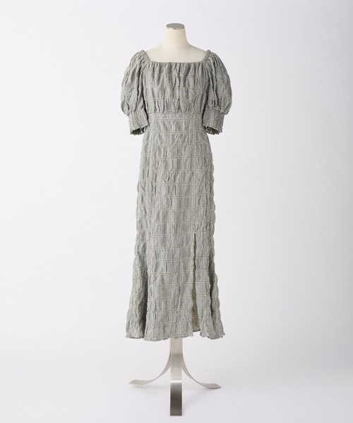 「one after another NICE CLAUP」 半袖ワンピース FREE ブラウン レディース_画像3