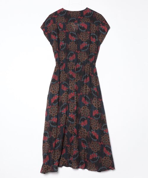 「SOULEIADO」 半袖ワンピース 36 ネイビー レディース_画像2