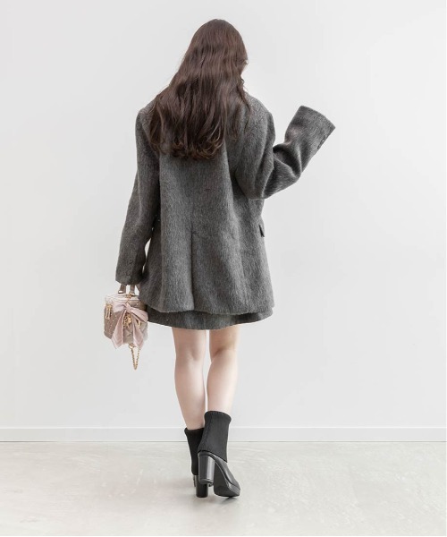 RANDA∞ウールライクシャギーテーラードジャケット^^2025今季コート RANDA（ランダ） ジャケット テーラードジャケット ウールライク