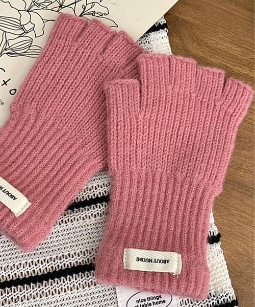 ミュゲページ 手袋 「M2SUQARED/エムツースクエア」指開きニットグローブ/手袋