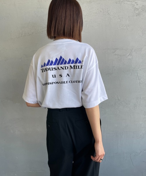 「THOUSAND MILE」 半袖Tシャツ M ホワイト レディース_画像4