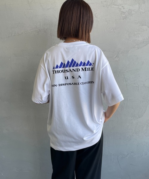 「THOUSAND MILE」 半袖Tシャツ M ホワイト レディース_画像9