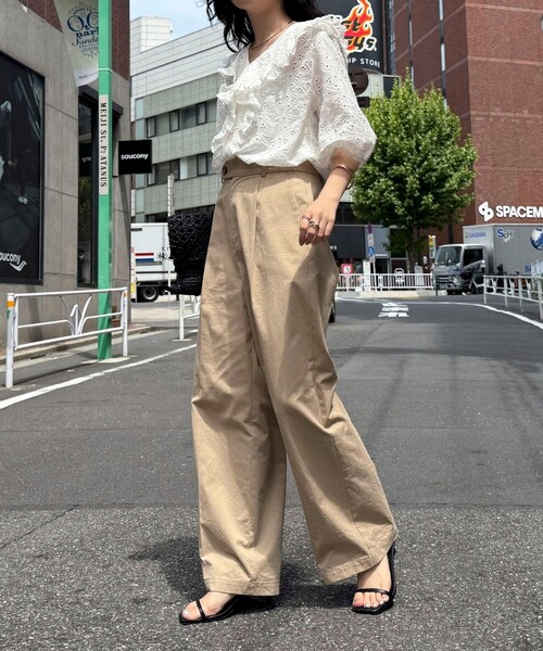 「fredy emue」 7分袖ブラウス 38 オフホワイト レディース_画像3
