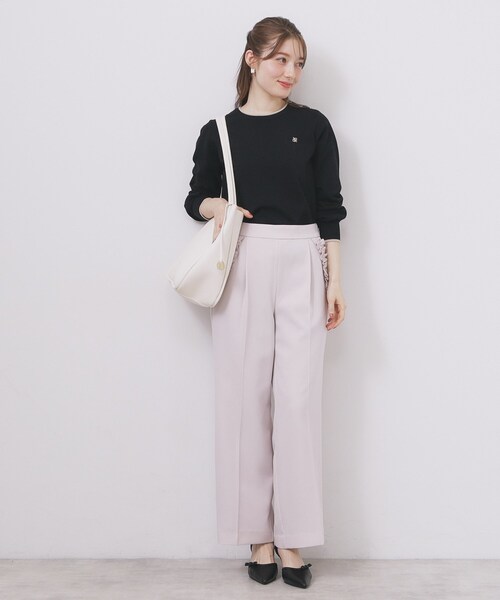 index（インデックス） ニット セーター ゴールドパーツ付きバイカラー