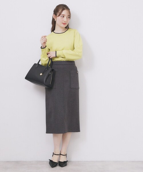 index（インデックス） ニット セーター ゴールドパーツ付きバイカラー