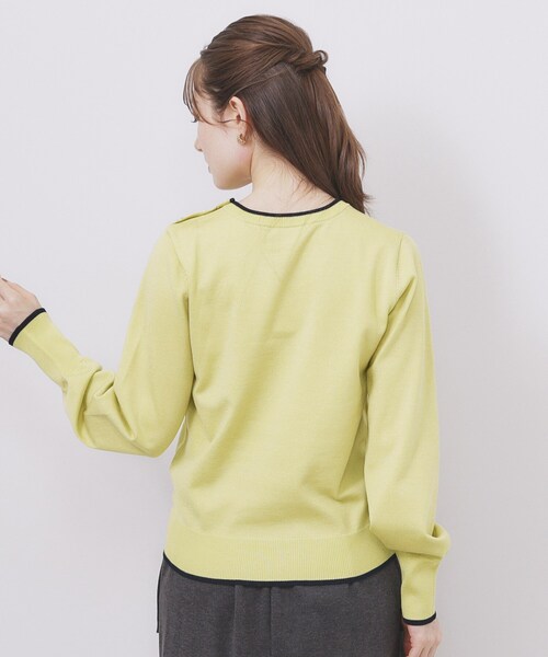 index（インデックス） ニット セーター ゴールドパーツ付きバイカラー