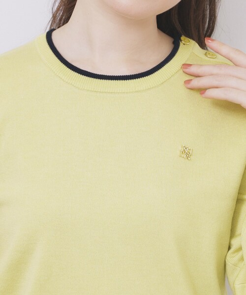 index（インデックス） ニット セーター ゴールドパーツ付きバイカラー