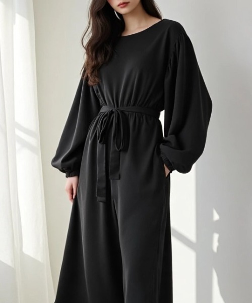 cammie ワンピース ウエストリボンエレガントドレスワンピース