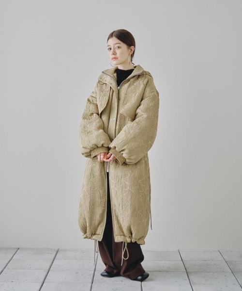 【TODAYFUL】Jacquard Down Coat カーキ 36 TODAYFUL 「TODAYFUL」 ダウンコート 36inch カーキ レディース