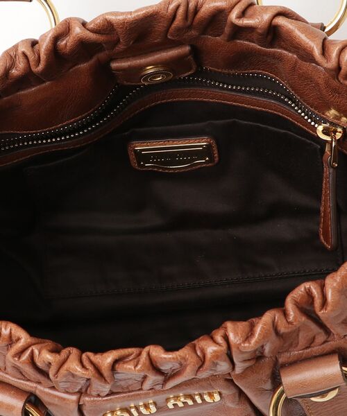 miu miu（ミュウミュウ） VITELLO LUX ハンドバッグ - ブラウン