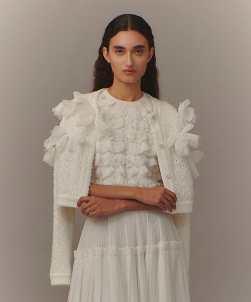 【美品♡】LOULOU WILLOUGHBY ホワイト ニット リボン付 白♡ LOULOU WILLOUGHBY（ルルウィルビー） ニット セーター 「LOULOU