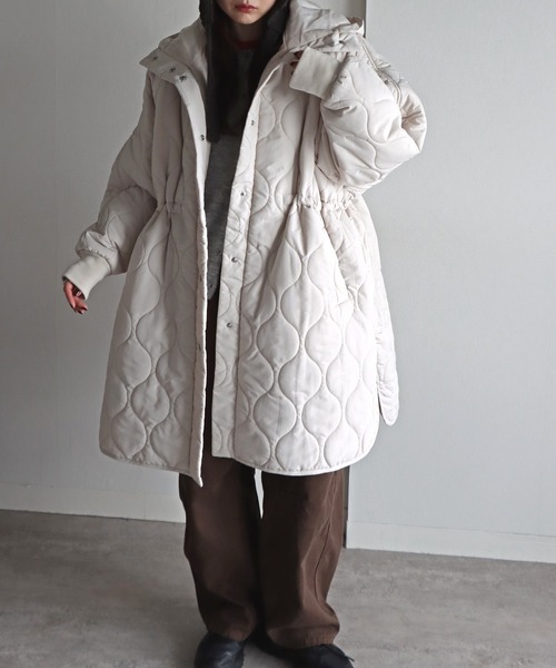ブルゾン アウター フード付きキルトコート レディース : ZOZOTOWN