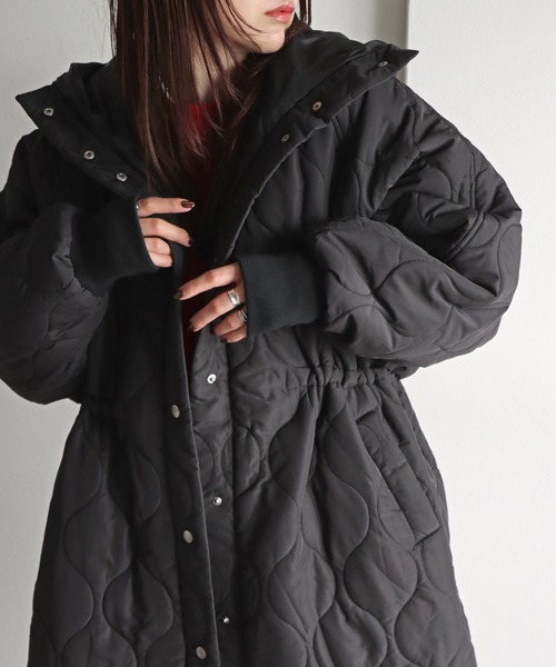 ブルゾン アウター フード付きキルトコート レディース : ZOZOTOWN
