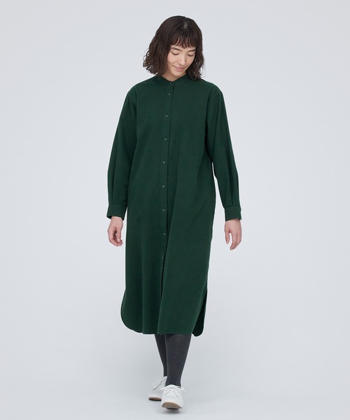 23区 ワンピース ダークグリーン 長袖 未使用 無印良品（MUJI） 長袖ワンピース S ダークグリーン レディース