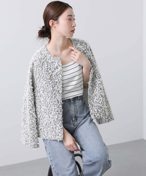 Sono（ソーノ） ノーカラージャケット 1 ダークネイビー レディース