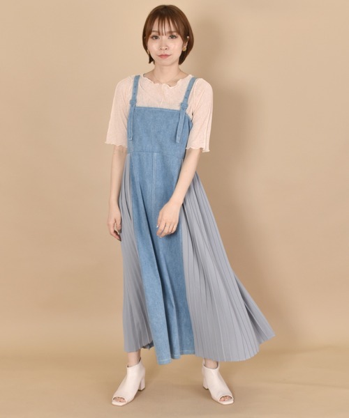 「w closet」 キャミソールワンピース FREE ダークブルー レディース_画像6