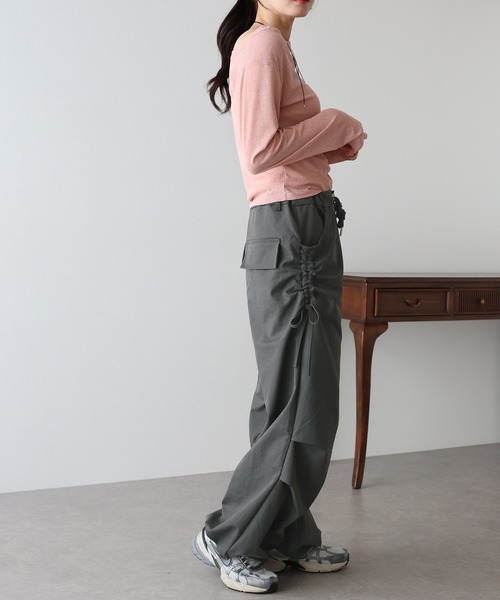 「BLUEEAST」 カーゴパンツ MEDIUM チャコールグレー レディース_画像9