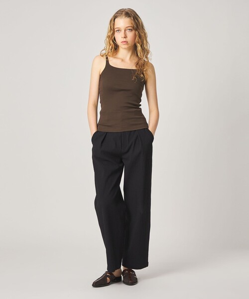 ワイドパンツ パンツ 「Steven Alan」リップル コットン タック トラウザーズ レディースの画像
