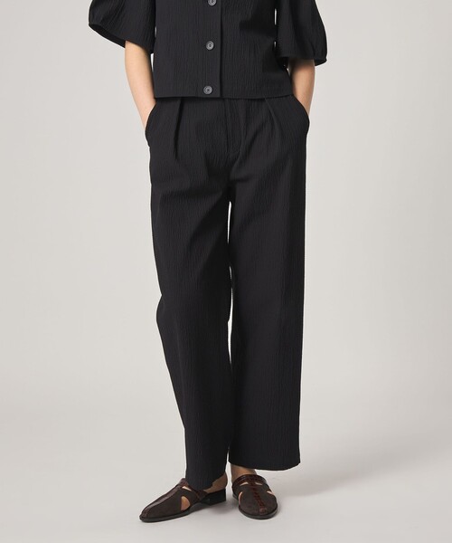 ワイドパンツ パンツ 「Steven Alan」リップル コットン タック トラウザーズ レディースの画像