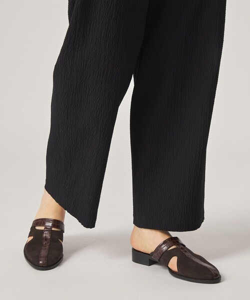 ワイドパンツ パンツ 「Steven Alan」リップル コットン タック トラウザーズ レディースの画像