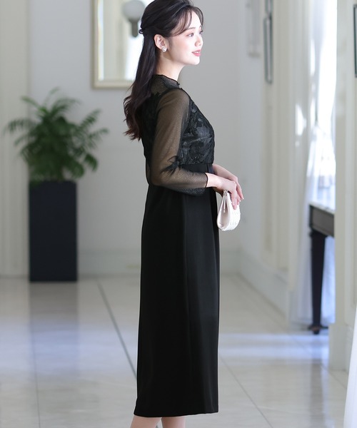 「PourVous」 長袖ワンピース M カーキ レディース_画像3