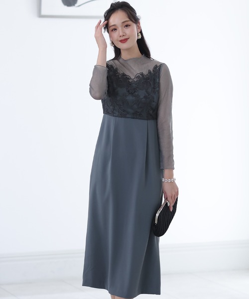 「PourVous」 長袖ワンピース M カーキ レディース_画像9