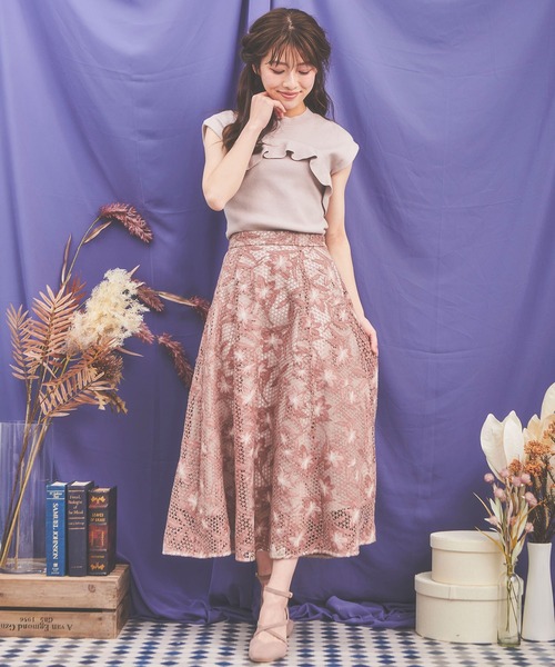 「NOELA」 フレアスカート S ベージュ レディース_画像8