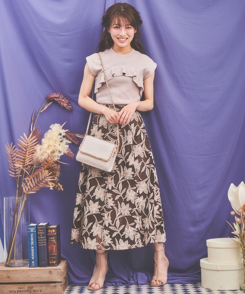 「NOELA」 フレアスカート S ベージュ レディース_画像9