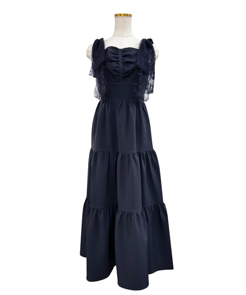 Rose Muse（ロゼミューズ） ドレス Lace ribbon tiered dress