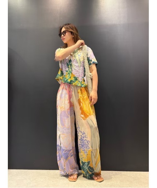 Desigual デシグアル 総柄パンツ ボトムス ボタニカル ワイドパンツ L Desigual（デシグアル） ワイドパンツ パンツ ボタニカルアート