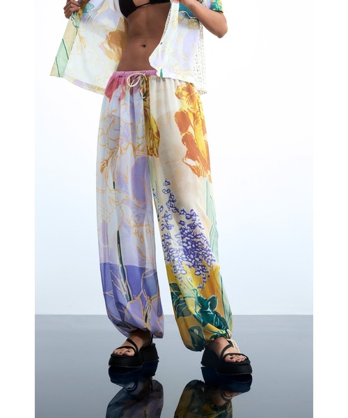 Desigual（デシグアル） ワイドパンツ パンツ ボタニカルアート