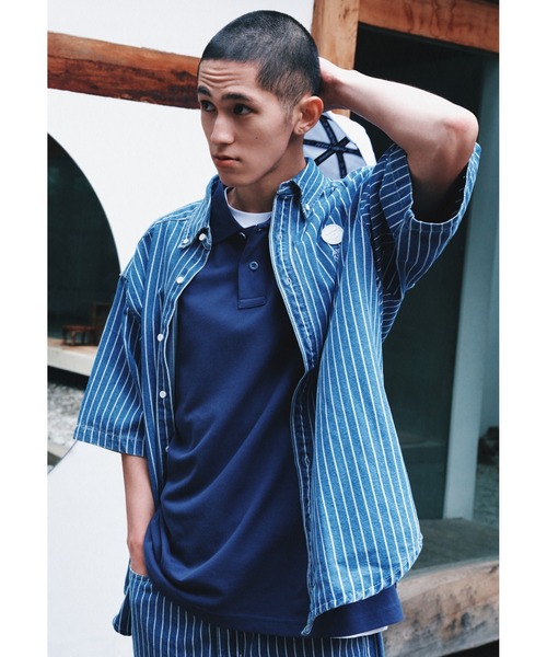 シャツ AAPE NOW SHORT SLEEVE SHIRT(stripe) メンズの画像