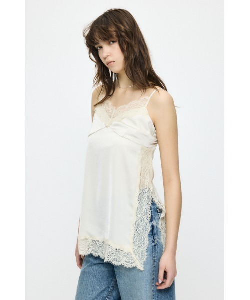 新品未使用タグ付き☆MOUSSY　LACE TRIM SATIN キャミ MOUSSY（マウジー） キャミソール LACE TRIM SATIN キャミソール