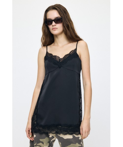 MOUSSY（マウジー） キャミソール LACE TRIM SATIN キャミソール
