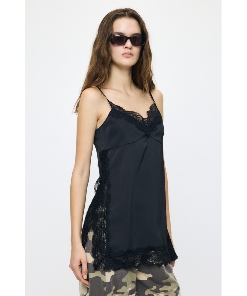 MOUSSY（マウジー） キャミソール LACE TRIM SATIN キャミソール