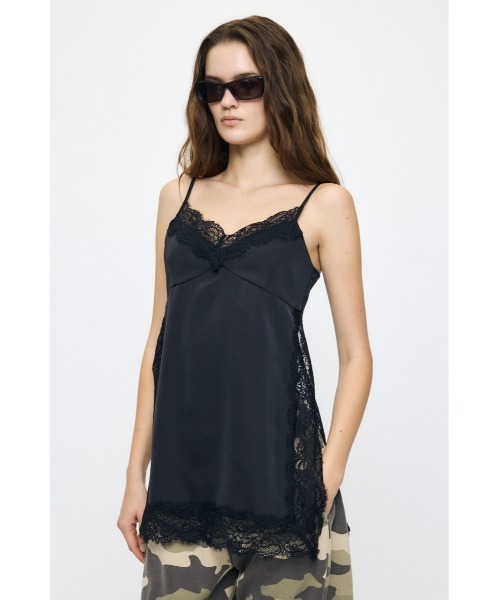 MOUSSY（マウジー） キャミソール LACE TRIM SATIN キャミソール