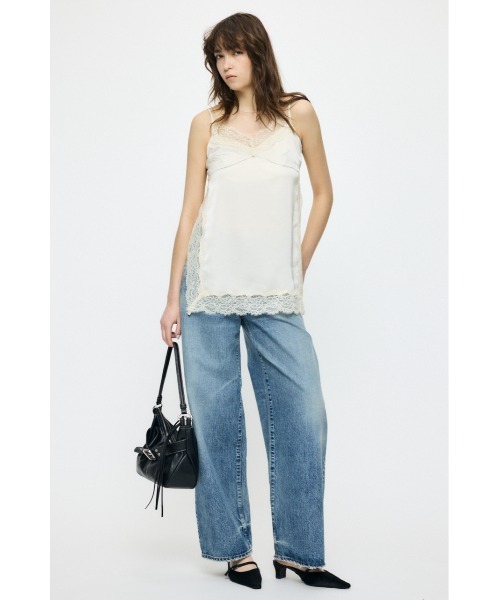 新品未使用タグ付き☆MOUSSY　LACE TRIM SATIN キャミ MOUSSY（マウジー） キャミソール LACE TRIM SATIN キャミソール