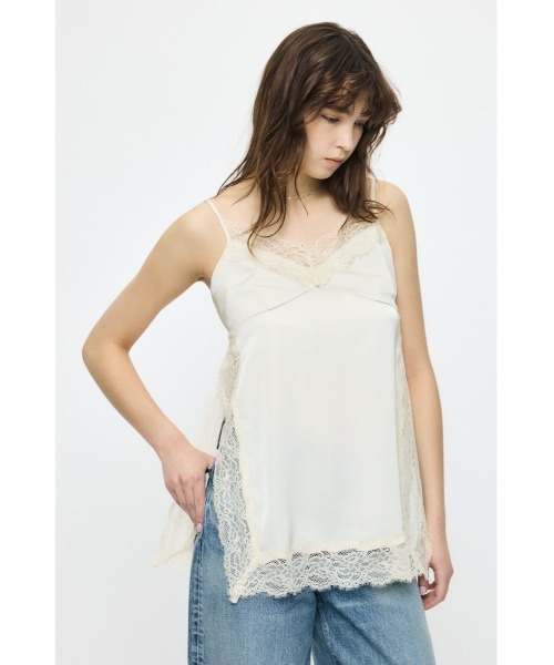 【新品】MOUSSY LACE TRIM SATIN キャミ アイボリー MOUSSY（マウジー） キャミソール LACE TRIM SATIN キャミソール