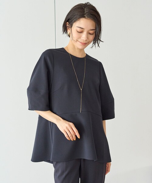 「UNFILO」 7分袖カットソー MEDIUM ネイビー レディース_画像2