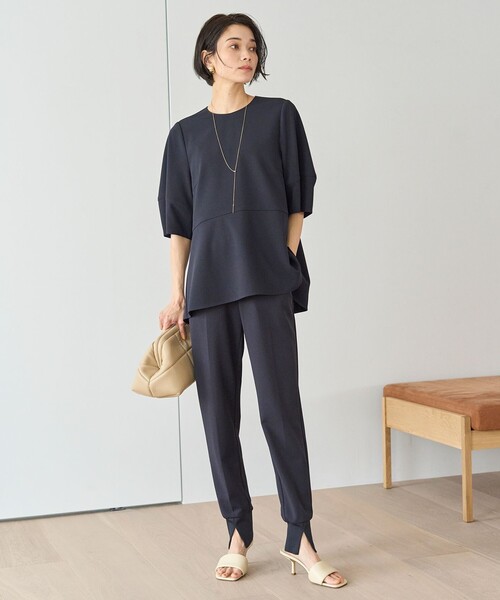 「UNFILO」 7分袖カットソー MEDIUM ネイビー レディース_画像4