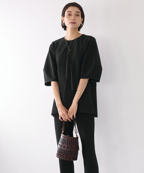「UNFILO」 7分袖カットソー MEDIUM ネイビー レディース_画像5