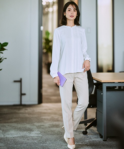 「7days Life Styling」 長袖ブラウス L グレイッシュベージュ レディース_画像3