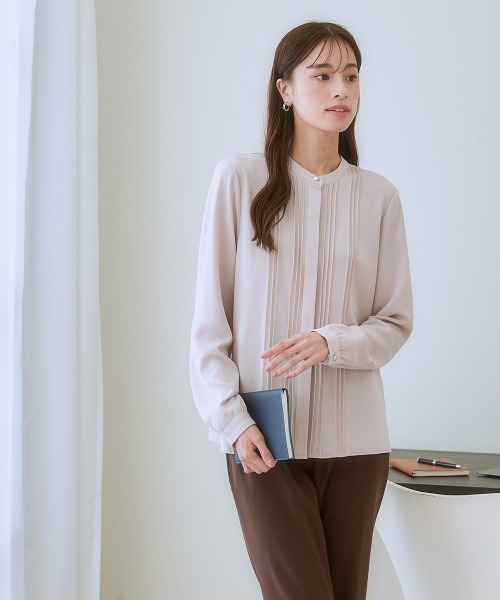 「7days Life Styling」 長袖ブラウス L グレイッシュベージュ レディース_画像8