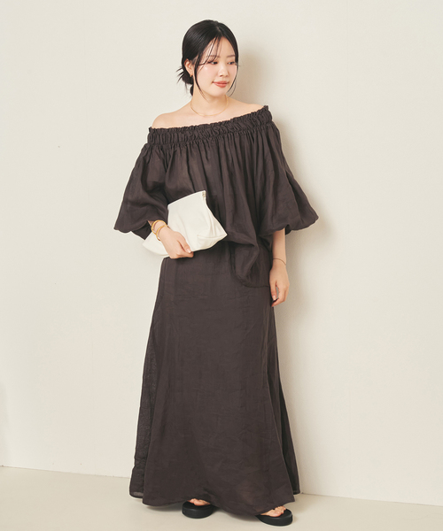 スカート RAMY LINEN TACK スカートの画像