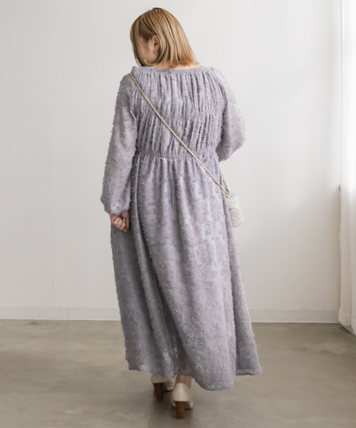 「CLETTE」 長袖ワンピース 3L ネイビー レディース_画像6