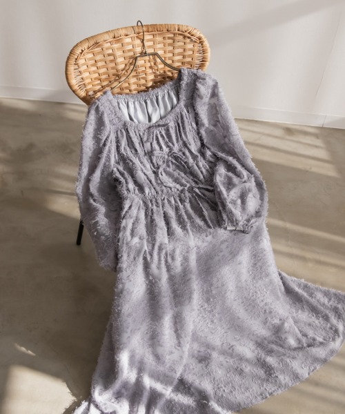 「CLETTE」 長袖ワンピース 3L ネイビー レディース_画像9