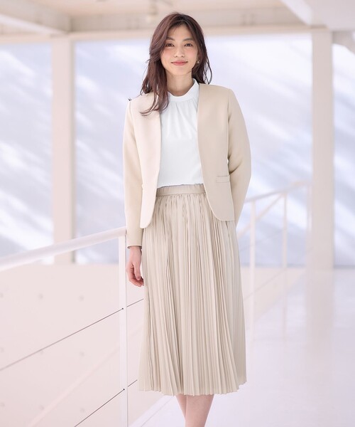 「ANY」 プリーツスカート 4 ベージュ レディース_画像5