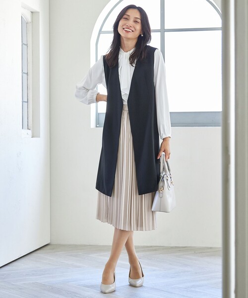 「ANY」 プリーツスカート 4 ベージュ レディース_画像7